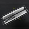 A white anti-static professional hair cutting comb shown with dimension lines and measurement markings.