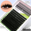 A package of black DIY spiky lash clusters for bold eye extensions with measurements provided.