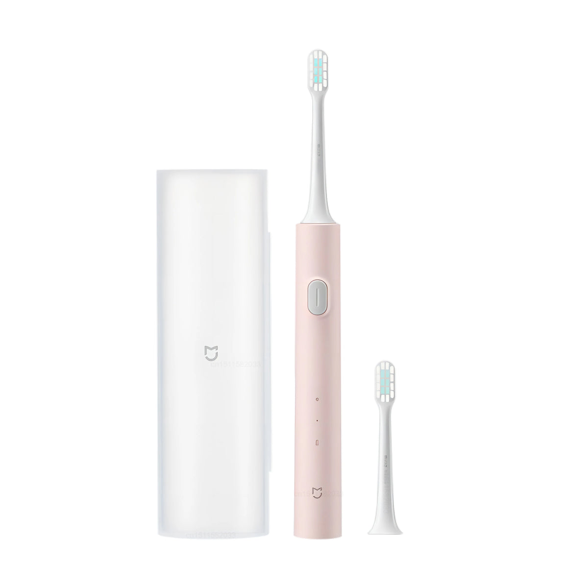 A pink sonic electric toothbrush and its charging case are shown side by side.