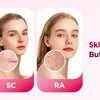 Three models show different skin treatments HR SC and RA for IPL hair removal device with ice cooling