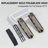Replacement gold foil and blade head for a foil shaver, including two cutters.