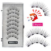 A set of 5 magnetic false eyelashes shown with a packaging box and individual lashes.