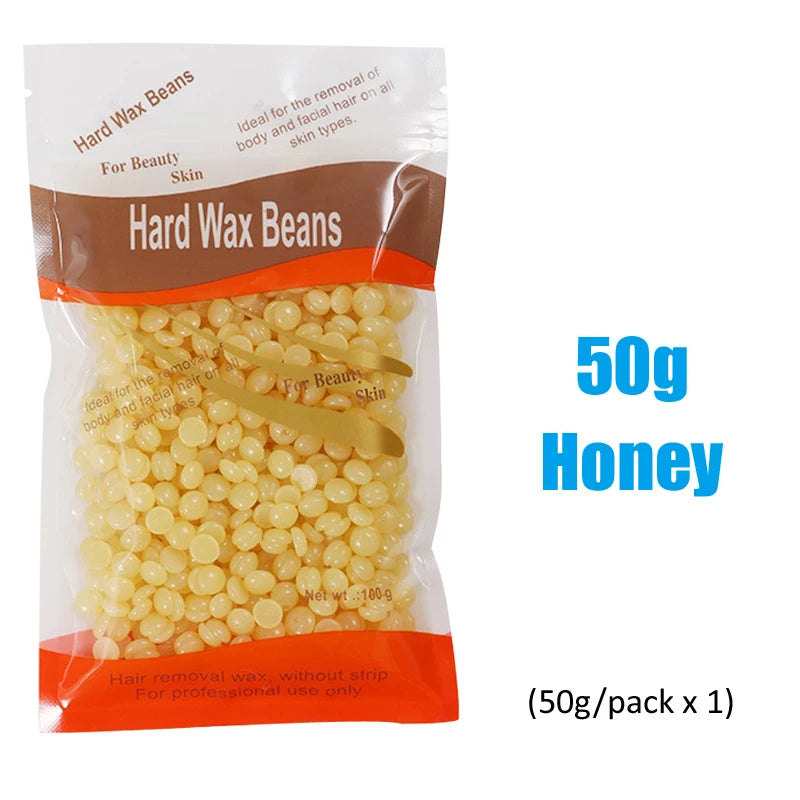 A package of 50g Hard Wax Beans for beauty and facial hair removal