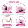 Instructions showing how to use disposable glue rings for eyelash extensions and nail art
