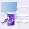 A set of Oralhue shine whitening patches and related ingredients including polydimethylsiloxane, hydrogen peroxide, and manno