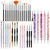 A collection of precision nail art brushes in various sizes and colors for gel and acrylic polish.
