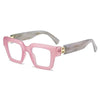 Lunettes de lecture avec monture carrée rétro rose et gris clair marbré