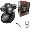 Kit de aseo eléctrico de 5 en 1 negro con múltiples cabezales y cable de carga