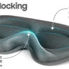 A dark gray 3D memory foam eye mask designed with wide sockets and an upgraded nose wing cut for light blocking.