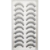 A plastic tray containing multiple pairs of natural 3D mink false eyelashes.