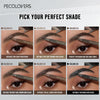 A grid showing six shades of eyebrow pencil for different hair colors, suitable for light, brown, and dark hair.