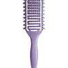 Set de cepillo para peinado de tres en uno de color morado para definir rizos con mango cónico.