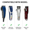 A set of four WAHL clippers including a 79467 clipper, a Color Pro Cordless, SURKER Mens Hair Clippers, and a 5-Star Magic cl