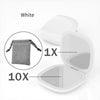 White compact LED makeup mirror showing 1X and 10X magnification options.