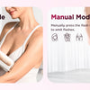 Demonstration of an IPL hair removal device in both auto-glide and manual modes.