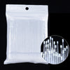 Un emballage en plastique transparent contenant un pack de brosses pour nettoyer et étendre les cils avec précision.