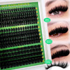 A display of DIY eyelashes showing various densities and lengths for natural style application.