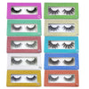 A set of ten pairs of premium mink false eyelashes displayed in various pastel and earthy colored palettes.