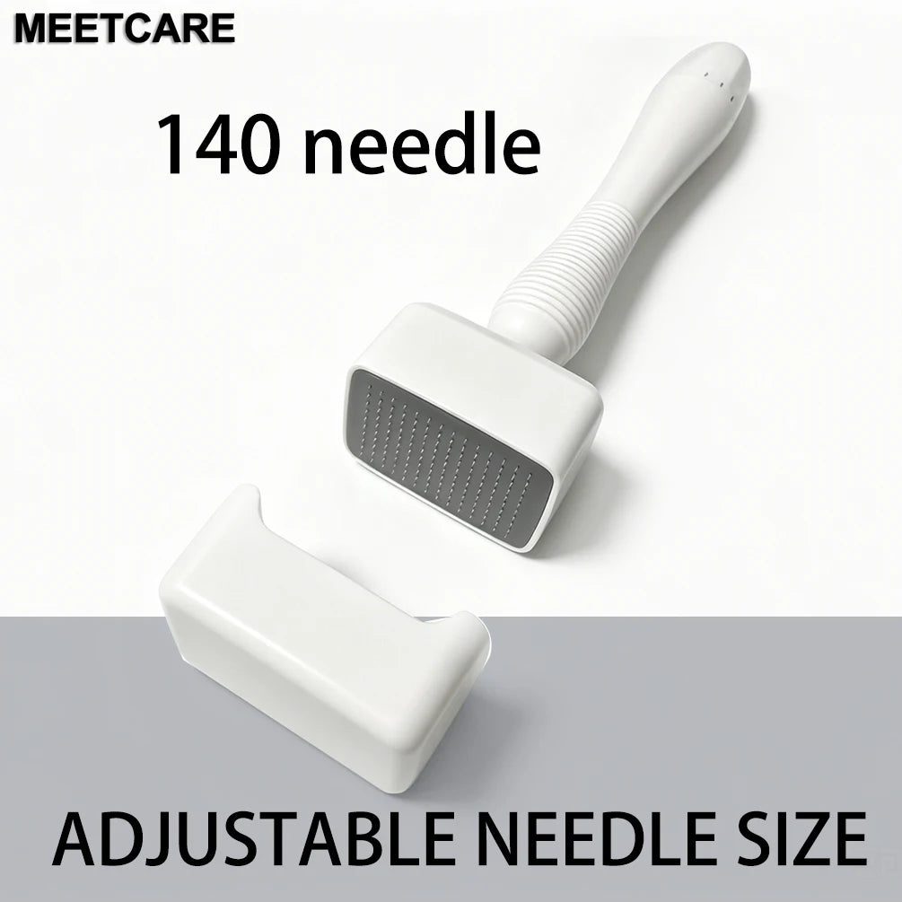 White professional adjustable microneedling stamp roller with 140 needles