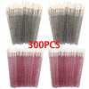 A set of 300 crystal applicator wands for lip and eyelash extensions in silver and pink colors.