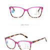 Pink progressive multifocal reading glasses shown from front and side angles.