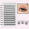A clear plastic storage case holding various lengths of black mink false eyelashes, organized by row and length.
