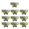 A set of precision replacement blades for electric trimmers, shown in various configurations.