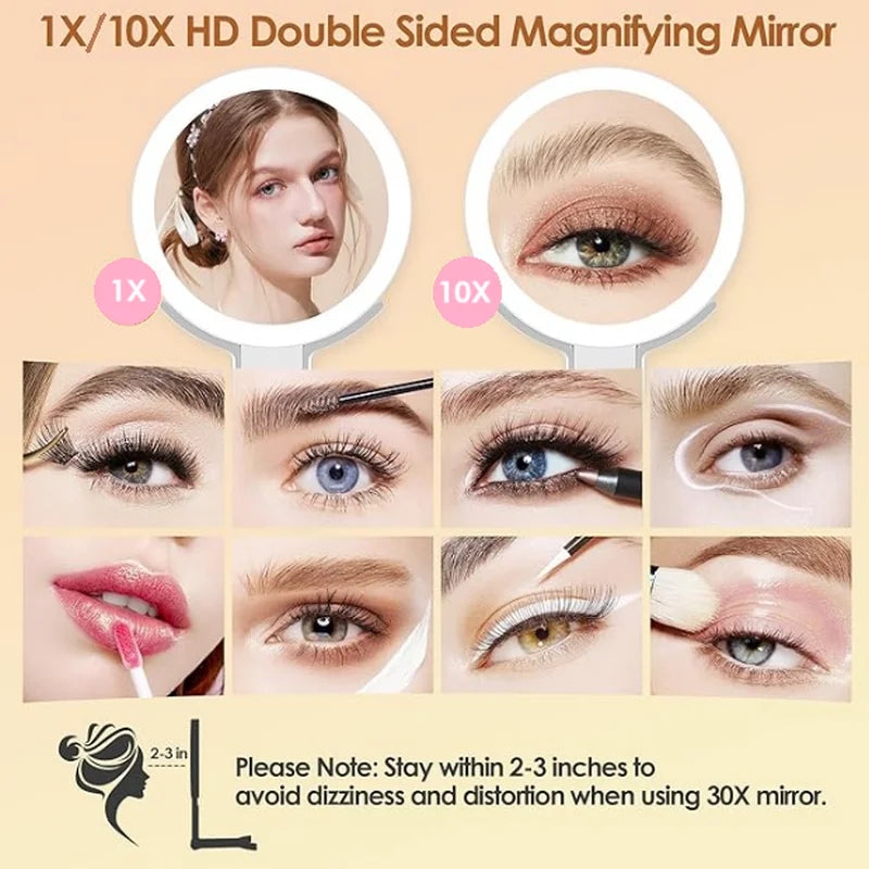 Set aus 1x und 10x HD doppelseitigen Vergrößerungsspiegeln für Make-up.