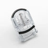 Clear plastic mini folding eyelash curler set with a metal coil mechanism