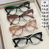 Collection de cinq paires de lunettes à œil de chat tendance dans diverses nuances de brun, vert et noir