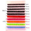 Présentation de cils en grappes multicolores de différentes longueurs, de 9mm à 16mm.