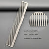 A white professional hair styling comb with measurements showing length 21cm, width 3.5cm, and thickness 0.45cm.