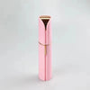 A pink electric facial hair remover with a gold accent, shown vertically.