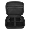 Black portable case for hair clippers and trimmers with a zippered lid and divided compartments