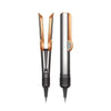 A professional 2-in-1 hair straightener with gold and silver components shown vertically.