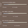 Three precision blending brushes are shown with their dimensions and full length comparisons.
