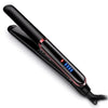 Black professional hair straightener and curling iron with a pink accent.