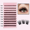 A pink plastic tray holding various rows of mink false eyelashes with different lengths and thicknesses.
