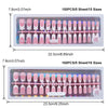 A sheet of luxury nude pink ballet length false fingertips for nails, packaged in a clear plastic tray.