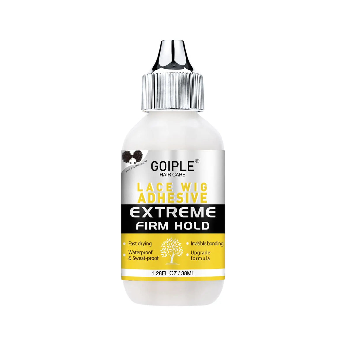 Bouteille de colle pour perruque GOIPLE, tenue extrême et ferme pour soins capillaires.
