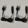 A black replacement power adapter cable with a square connector and a cylindrical plug for professional barber shavers.
