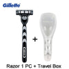 Gillette Mach3 manual razor with replacement blades and travel box set