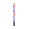 A high frequency facial electrotherapy wand with a twisted, translucent red and blue silicone tip and a black base.