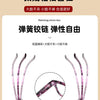 A pair of pink photochromic reading glasses shown with a close-up view of the lens mechanism.