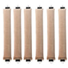 Five beige heatless hair curler curling rods displayed side by side.