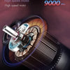 Close-up view of a high speed motor for an electric hair shaver, showing internal components and RPM rating.