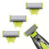 Replacement electric shaver blade with a yellow housing and silver shaving head.