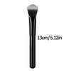 A black triangular precision concealer brush with a handle measuring 13cm or 5.12 inches.