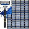 A collection of multiple premium stainless steel shavers arranged in rows.