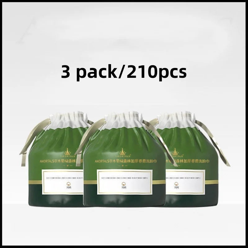Three packs of soft cotton disposable face towels for cleansing and makeup removal